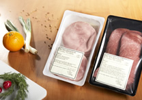 Fleisch-Siegelschalen und Saugeinlagen